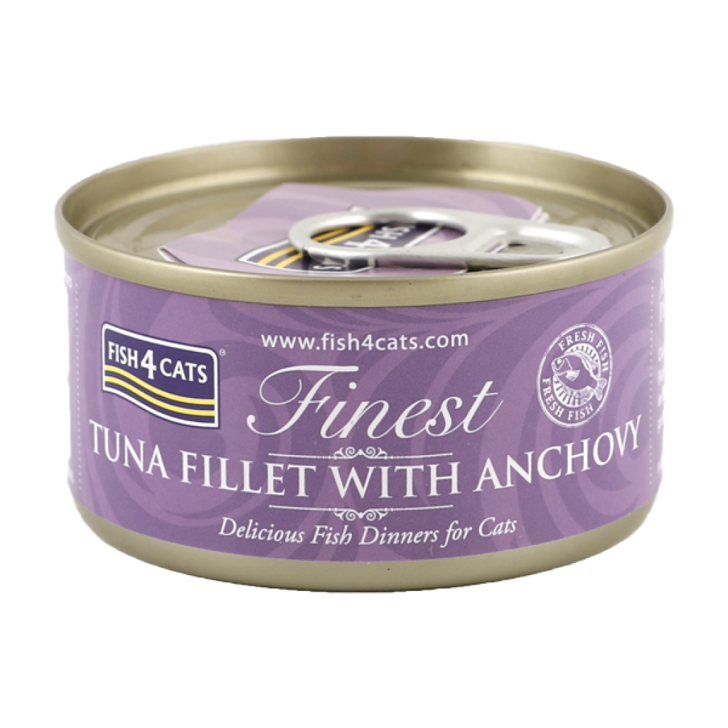 Fish 4 Cats Finest Filetes de Atum com Anchovas 70gr